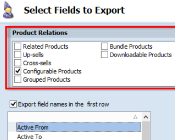 export magento configurable products with relations tutorial