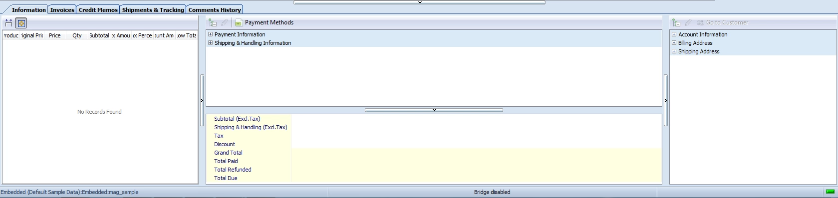 store manager for magento orders information