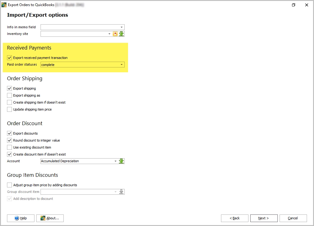 Magento to QuickBooks payment transaction export