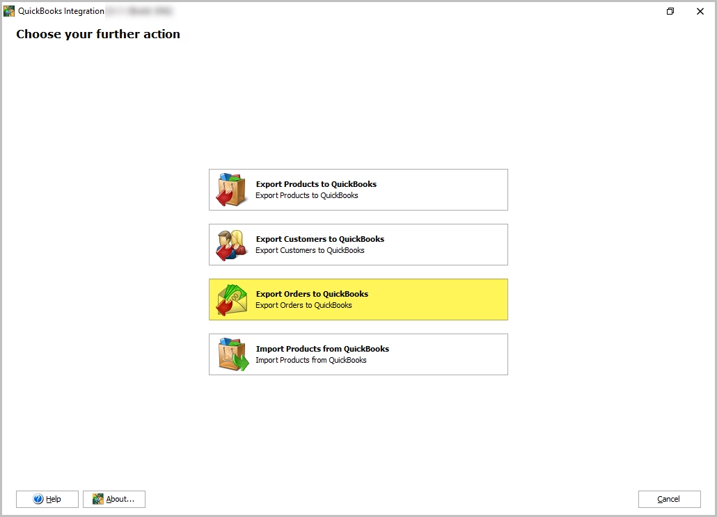 Export Orders to QuickBooks Option
