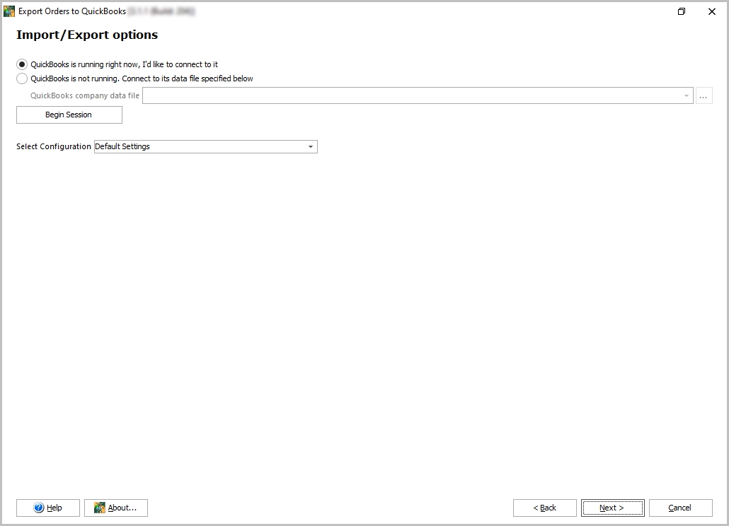 Connecting to QuickBooks to Export Orders