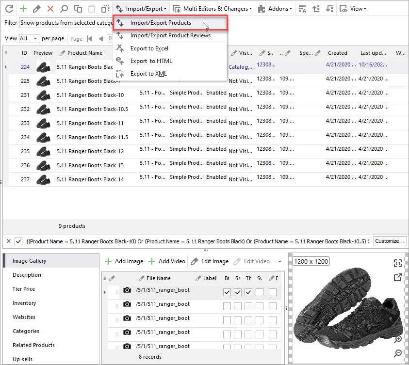 Launch Export Wizard in Store Manager