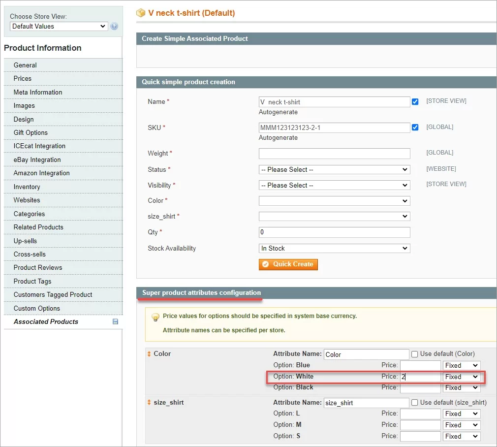 Magento1 Super Product Attributes Price Configuration