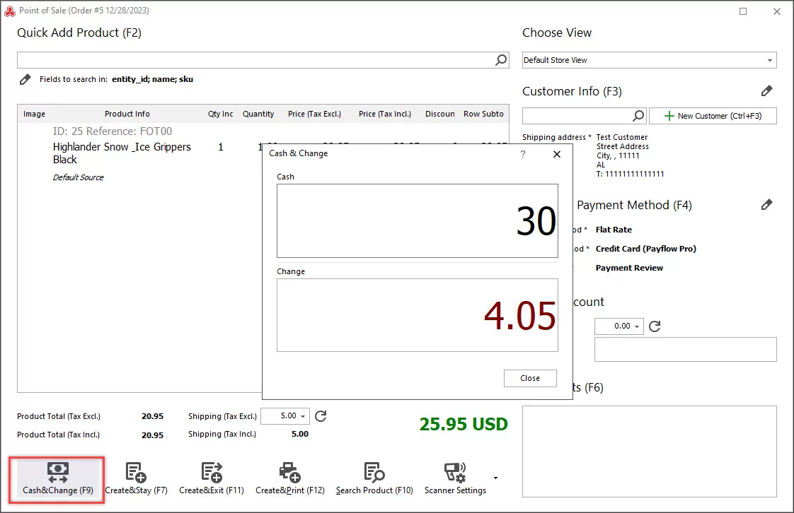 Magento 2 Point of Sale Calculate Change and Apply Taxes via Magento POS