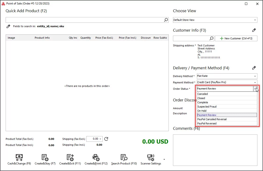 Magento 2 Point of Sale Specify Payment Details and Order Status via Magento POS