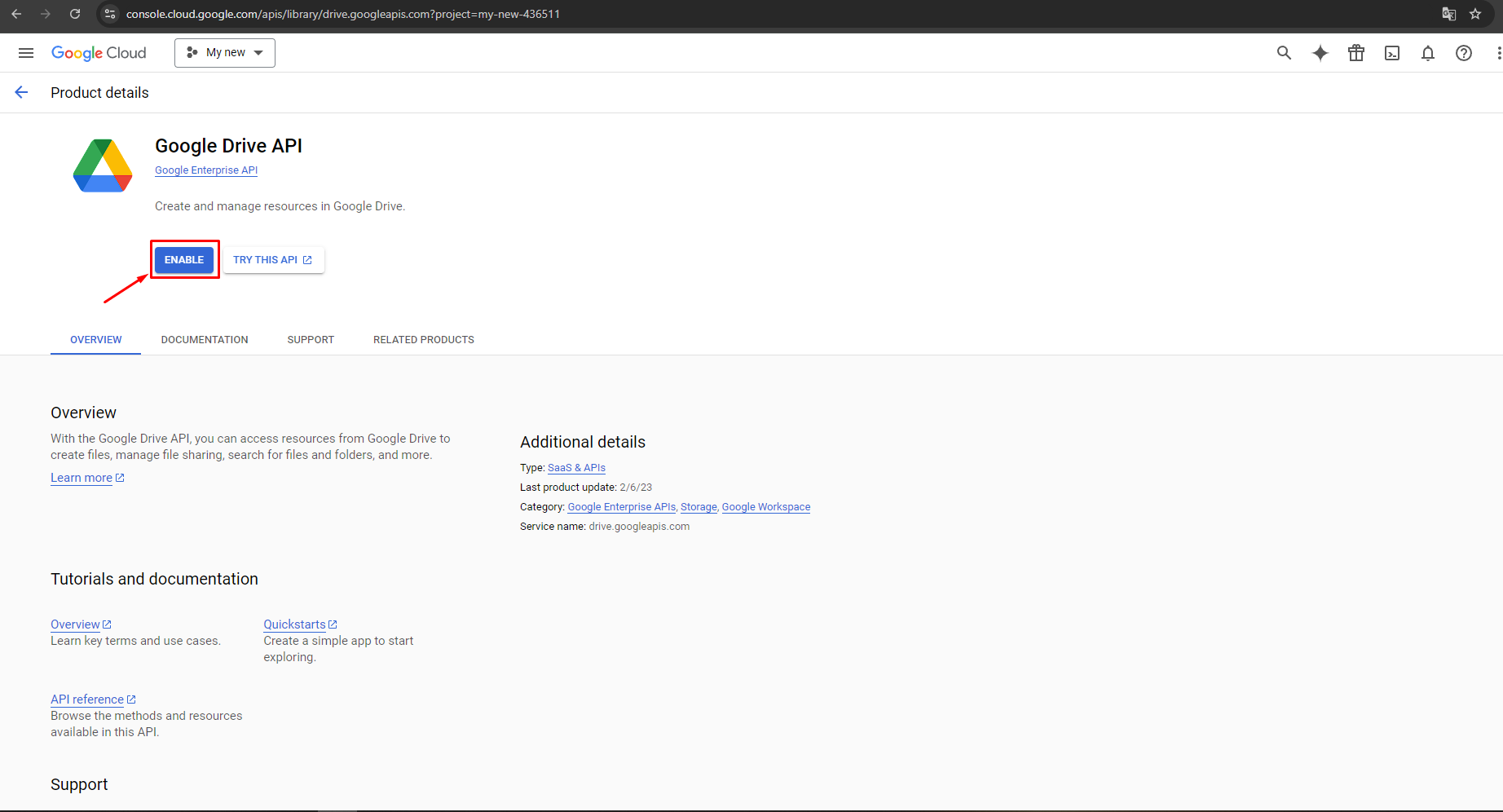 Generate Google API keys for Store Manager for Adobe (ex Magento), Enable Google Drive API.