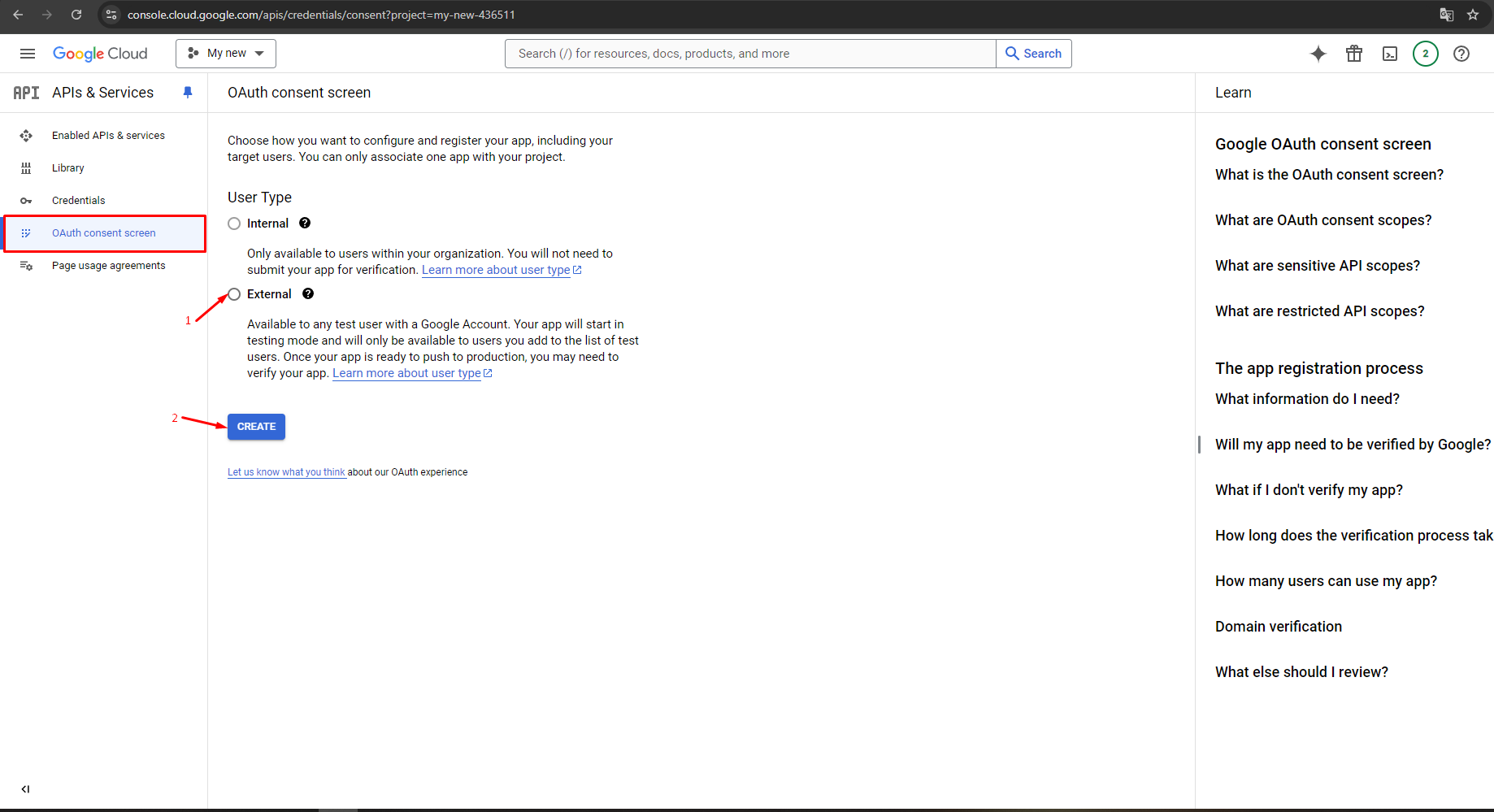 Generate Google API keys for Store Manager for Adobe (ex Magento), open OAuth consent screen.