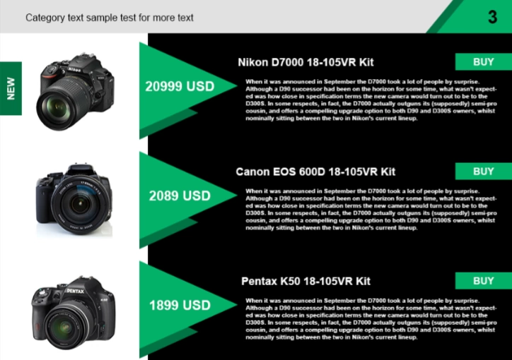 13.3. Camera LookBook Free Template - Products