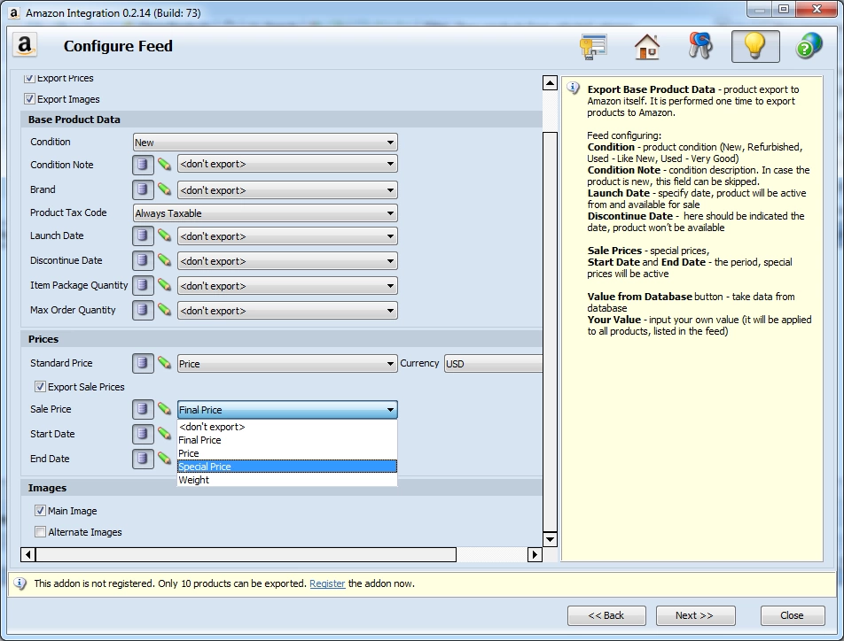 Magento-Amazon Integration magento product details to export to amazon