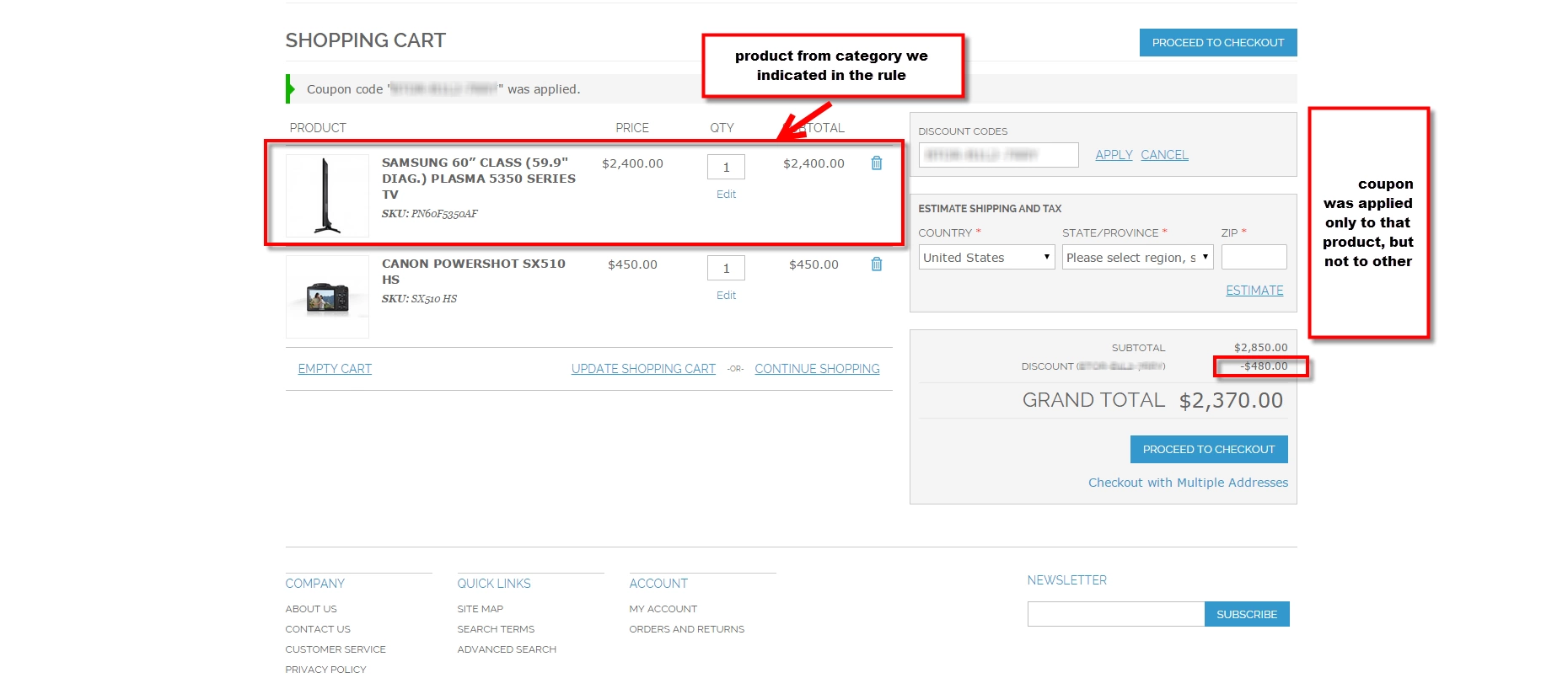 magento cart rules cart rule applied