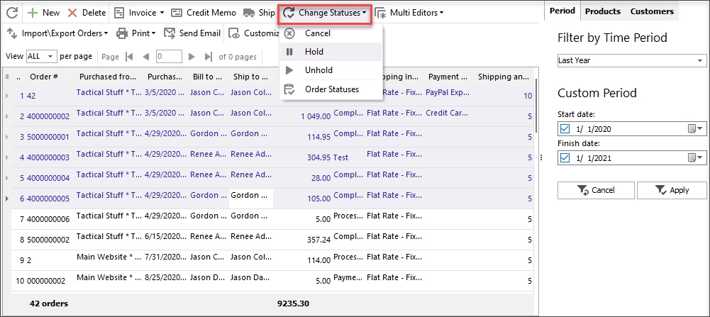Change Statuses in Bulk Conveniently