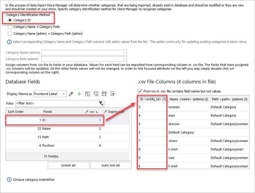 Change Display Sort Order of Magento Categories During Store Manager Import
