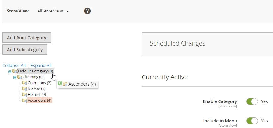 Move categories in Magento 2 by drag-n-drop