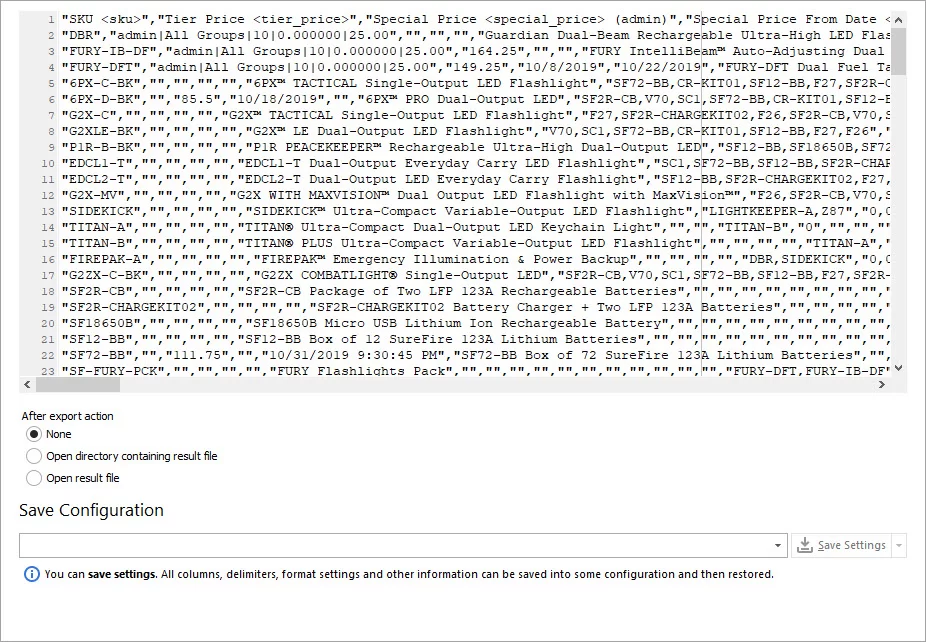 Export File Preview
