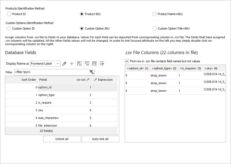 Assign Columns During Import