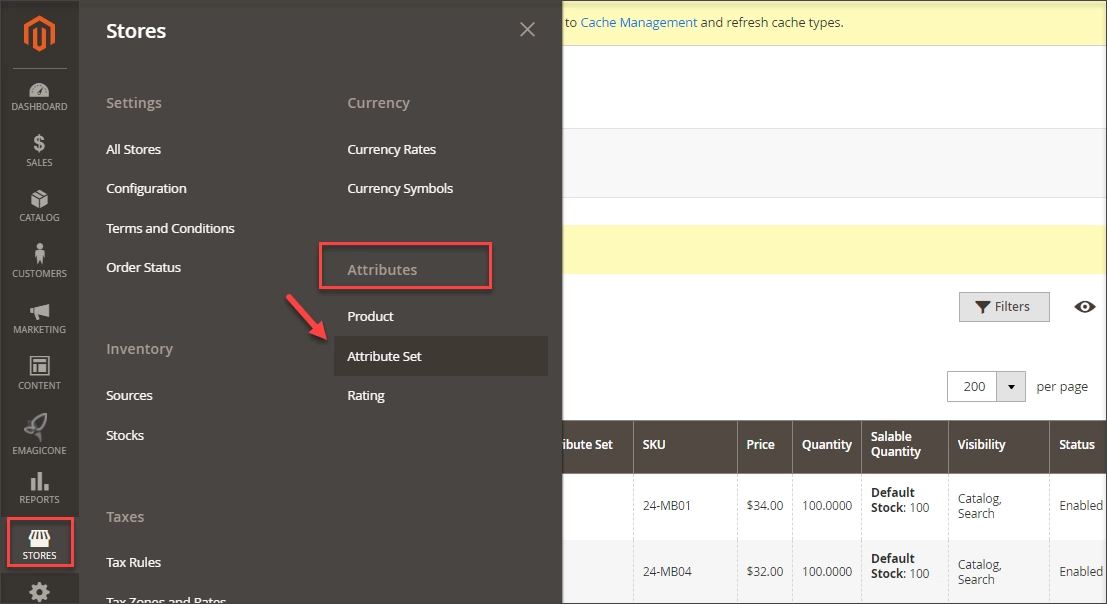 Go to Attribute Set in the Attribute section of your backend