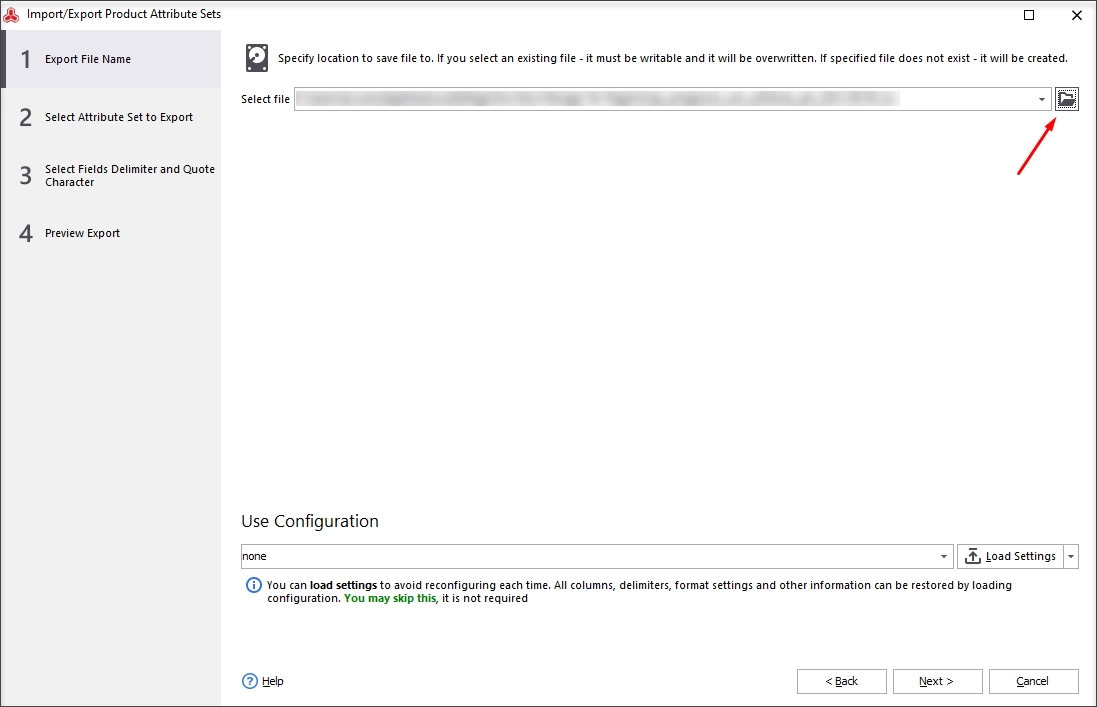 select directory at your PC