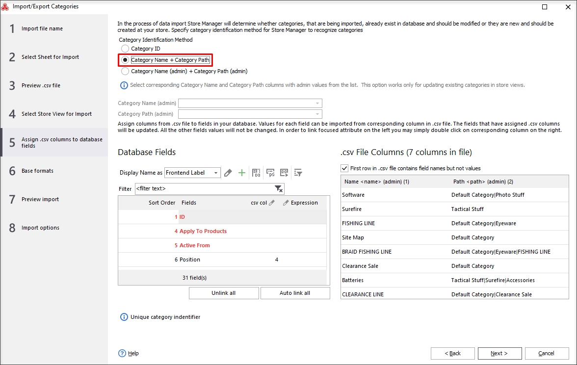 Map File Columns