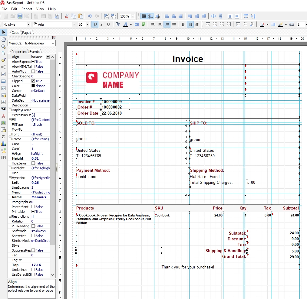 Comment screens Magento Invoice Edit Example