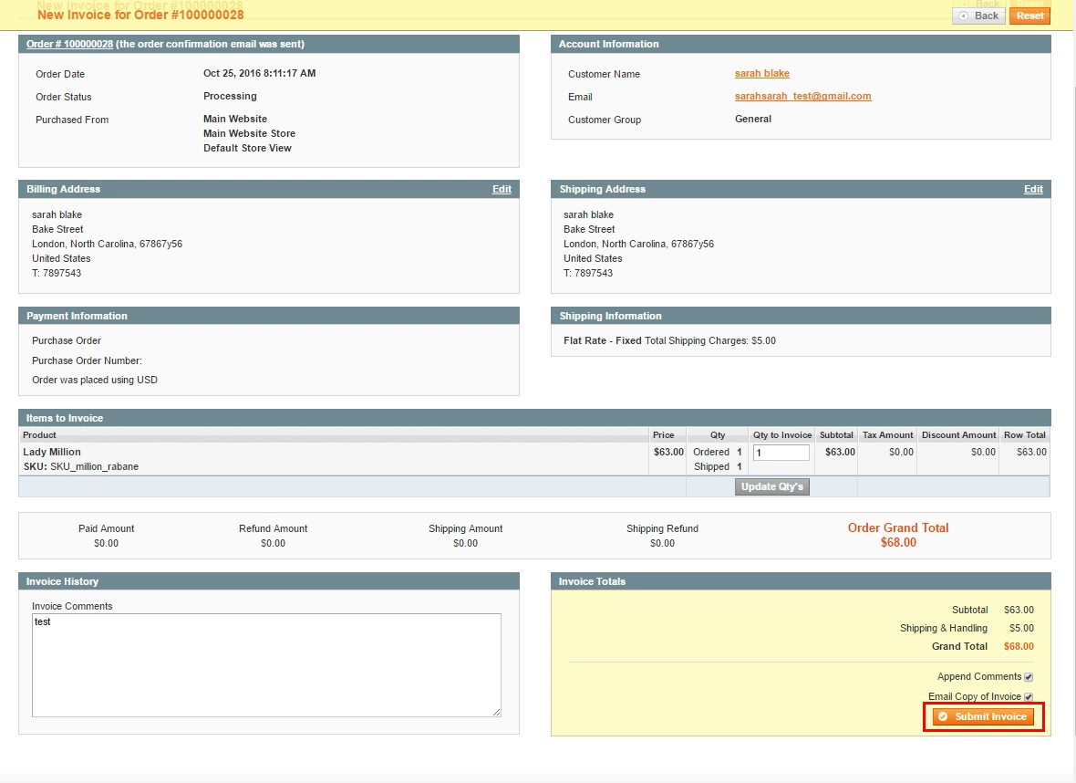 How to Generate Magento Invoices for Orders submit magento invoice