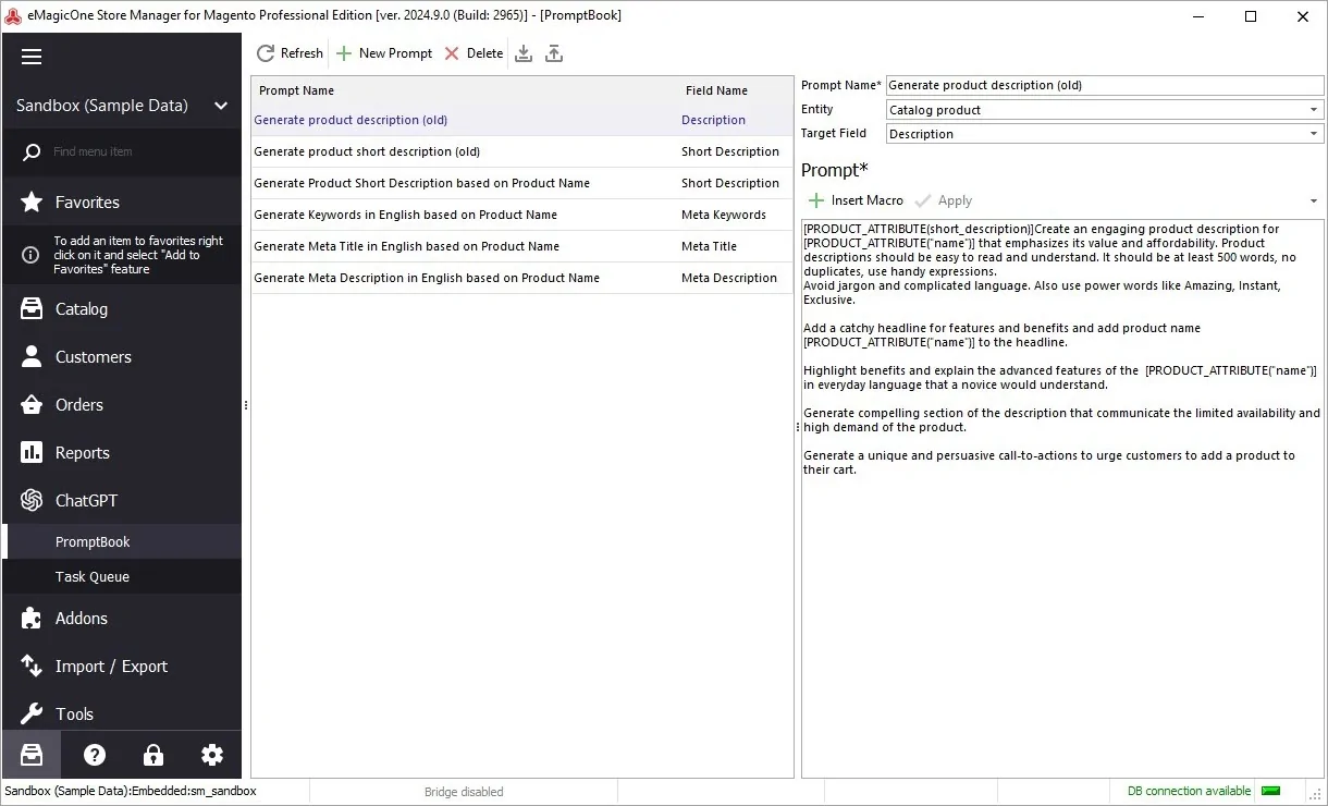 ChatGPT Product Content Generation ChatGPT Product Content Generation
