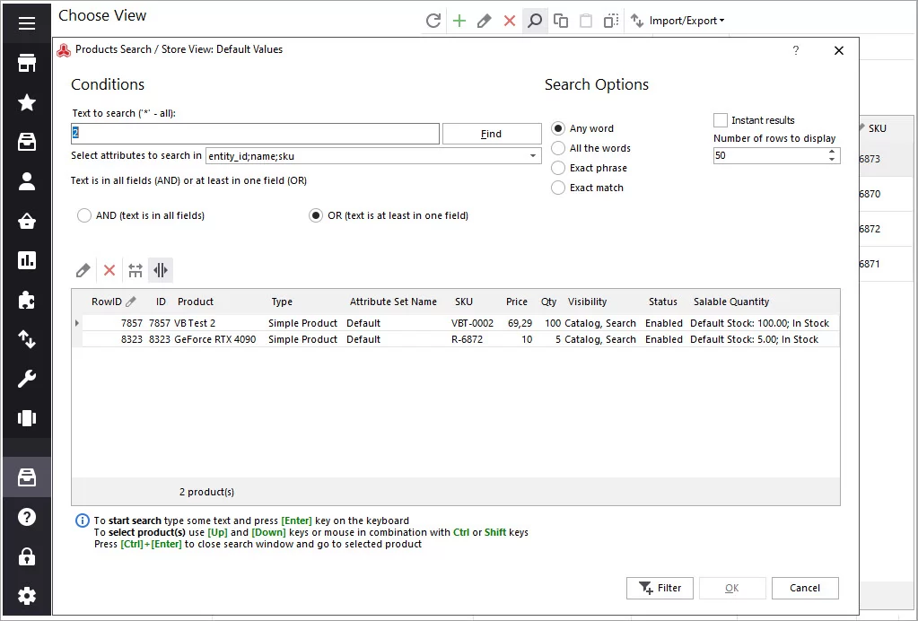 Personalize Grid and Search Personalize Grid and Search