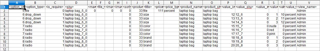 Import Custom Options with Store Manager File Example