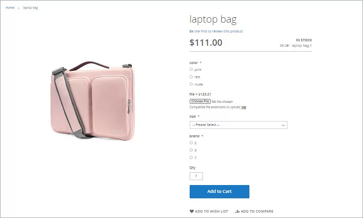 Product with Custom Options