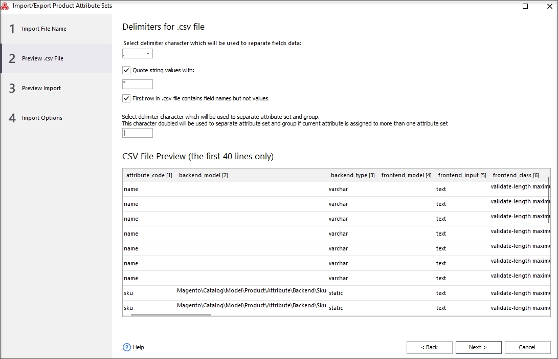 Configure Import Settings