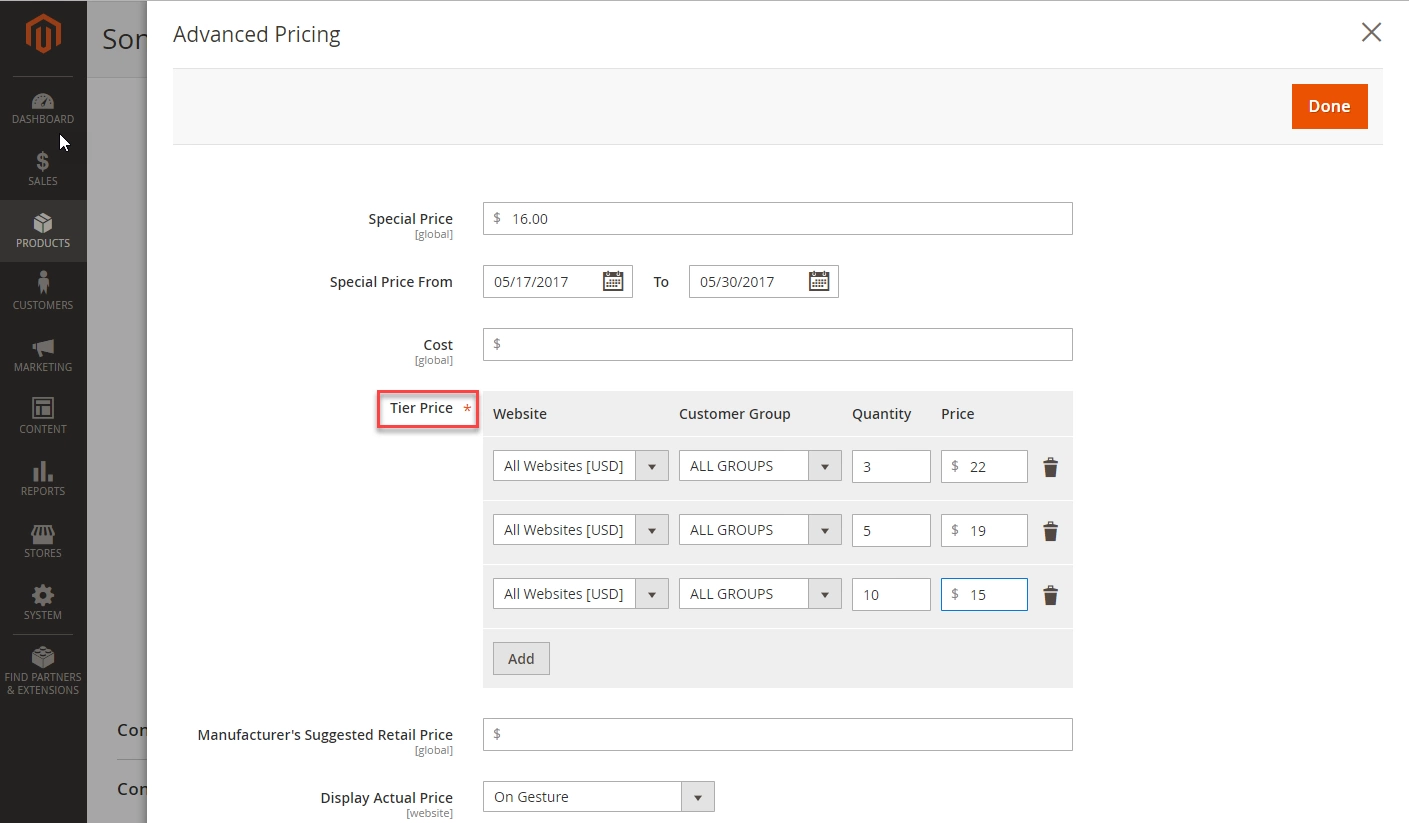 Magento 2 Advanced Pricing magento 2 tier price