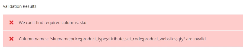 Required Magento 2 Import Values magento 2 import errors