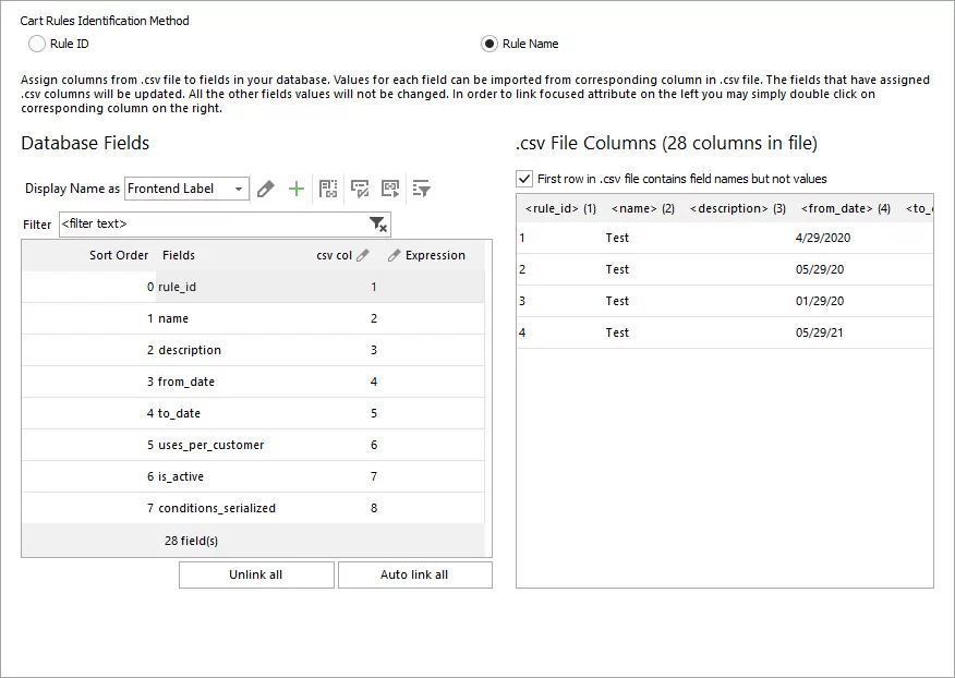 Assign Fields During Import