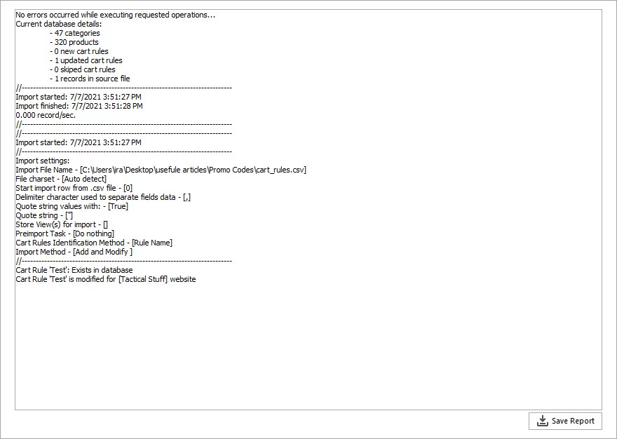 Check Import Result