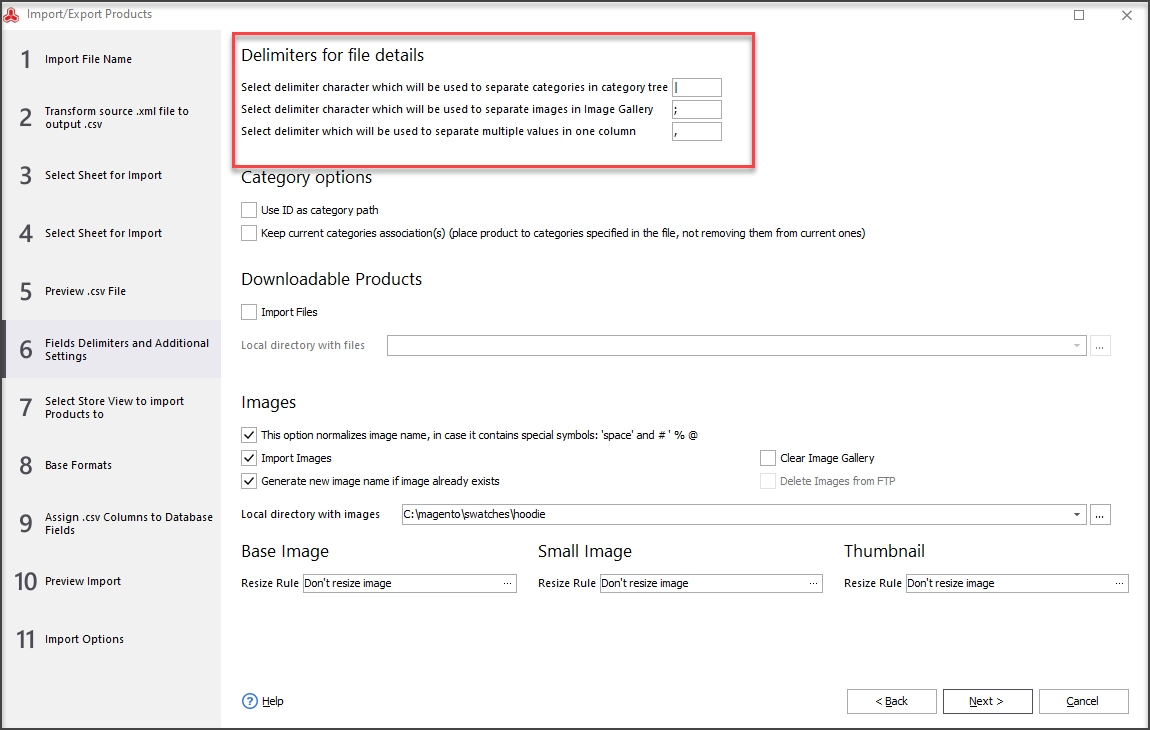 Magento Swatch Image Import Delimiters