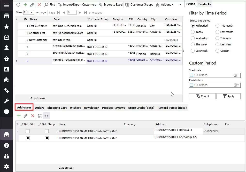 Magento 2 Customers Data magento 2 customer addresses