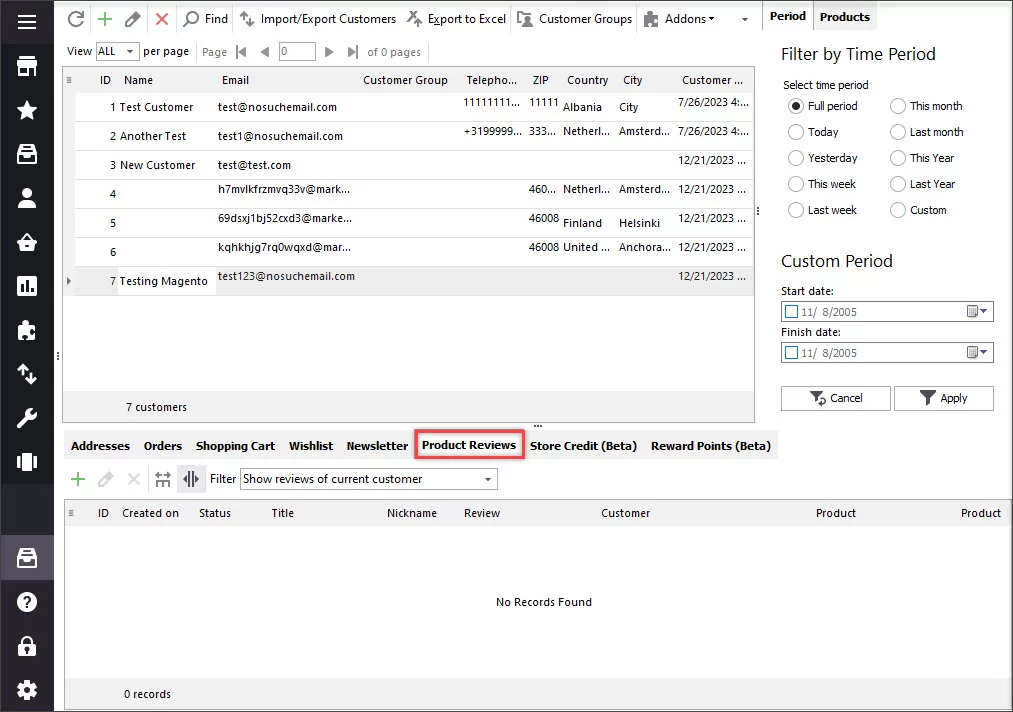 Magento 2 Customers Data magento 2 customer product reviews