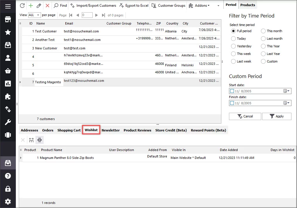 Magento 2 Customers Data