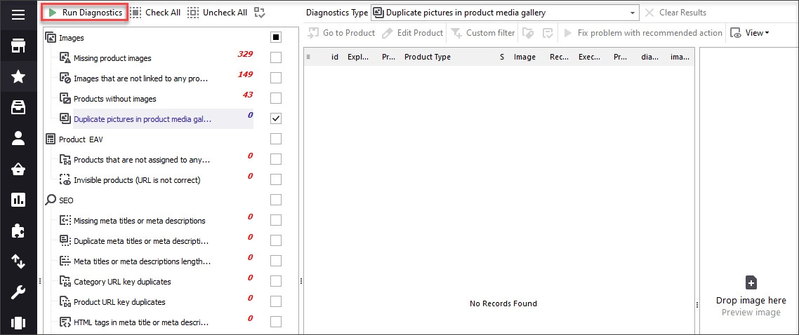 Detect Duplicate Magento Images Running Diagnostics