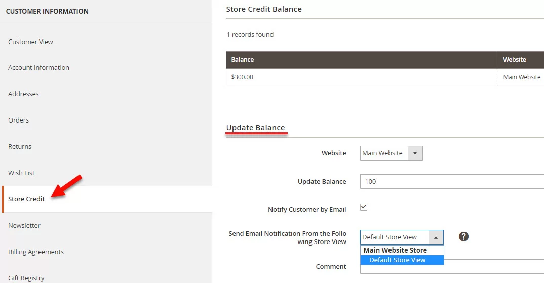 Magento 2 Store Credits magento-2-store-credits-backend