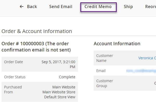 Delete Magento Order Item magento_2_credit_memo