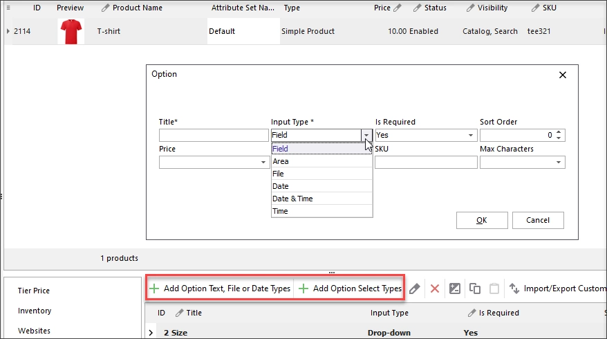 Magento 2 Custom Options