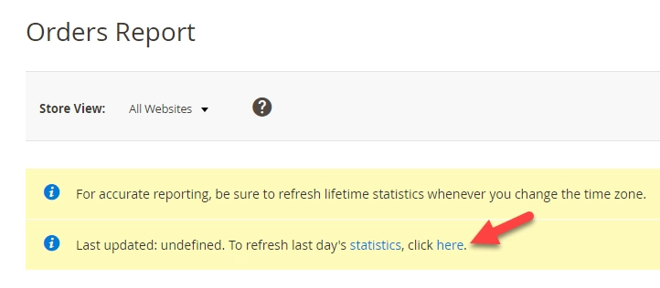 Magento 2 Reports Tutorial refresh-magento-2-sales-statistics