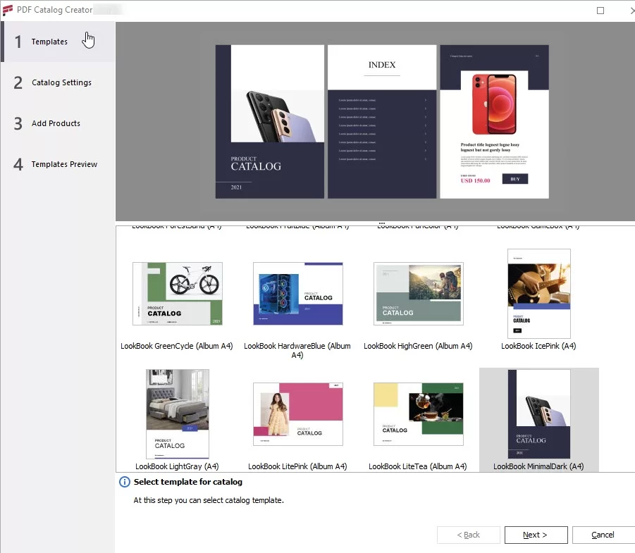 Magento Store Manager PDF Catalog Creator Wizard Templates