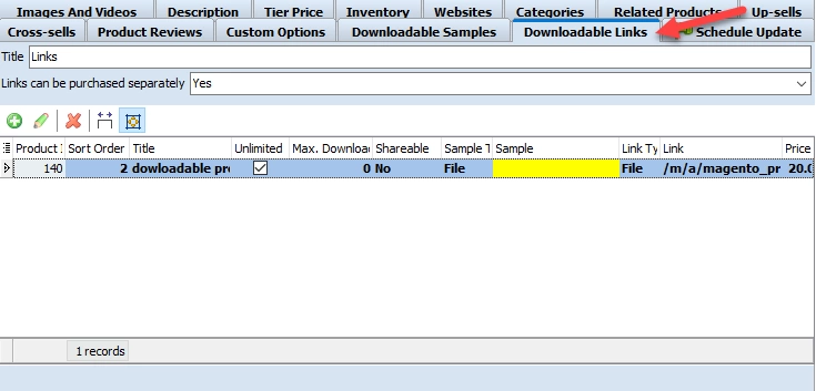 Magento 2 Downloadable Products open-downloadable-links-tab-to-add-links