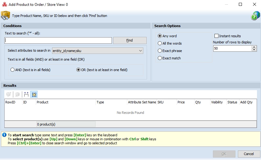 How to Create Magento 2 Order launch-advanced-product-search-field