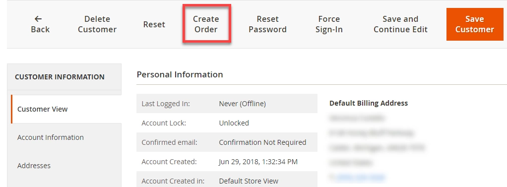 How to Create Magento 2 Order tap-create-order-button