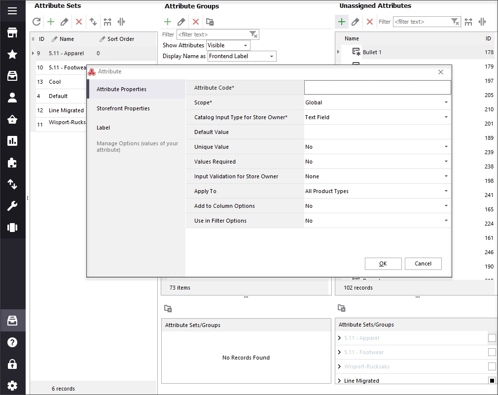 Configure the Attribute Settings in the Edit Attribute Data