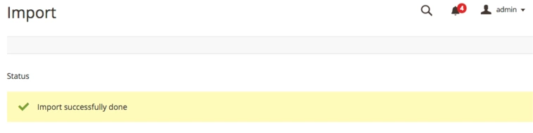 Import Successfully Done Message