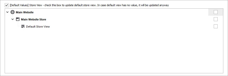 Select Store View for Import
