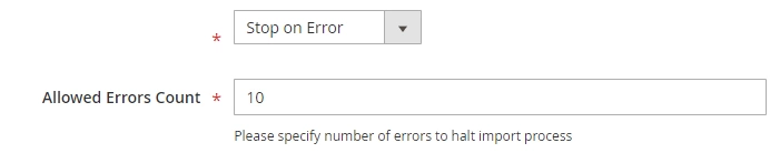 Specify Whether to Stop Import If Error Occurs